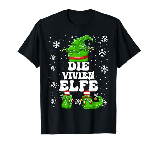 Weihnachten Elf Vorname Vivien Elfe Damen Mädchen T-Shirt von Elf Weihnachten Geschenke Im Elf Familien Outfit