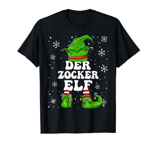 Zocker Elf Herren Jungs Weihnachten Elf Gamer Gaming T-Shirt von Elf Weihnachten Geschenke Im Elf Familien Outfit
