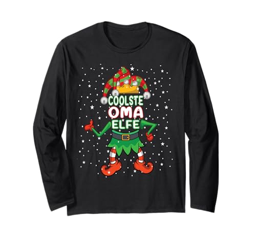 Oma Elfe Outfit Weihnachten Familie Elf Christmas Damen Langarmshirt von Elf Weihnachtsshirt Familien Outfit Partnerlook