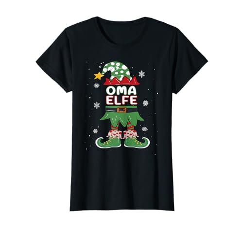 Oma Elfe Outfit Weihnachten Familie Elf Christmas Damen T-Shirt von Elf Weihnachtsshirt Familien Outfit Partnerlook