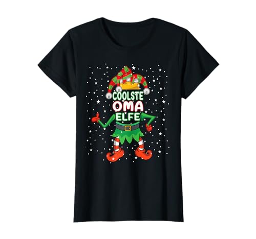 Oma Elfe Outfit Weihnachten Familie Elf Christmas Damen T-Shirt von Elf Weihnachtsshirt Familien Outfit Partnerlook