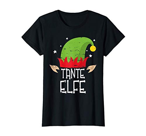 Damen Tante Elfe Partnerlook Familien Outfit Weihnachten T-Shirt von Elfe Partnerlook ALBASPIRIT