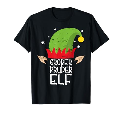 Großer Bruder Elf Jungen Männer Familien Outfit Weihnachten T-Shirt von Elfe Partnerlook ALBASPIRIT