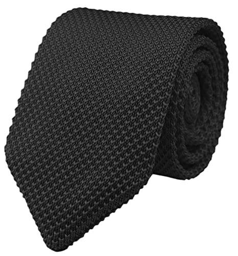 Elfeves Herren-Krawatte, Schmale Strick-Krawatte, Vintage, Elegant, Schwarz, Einheitsgröße Elfeves Herren-Krawatte, Schmale Strick-Krawatte, Vintage, Elegant, Schwarz, Einheitsgröße von Elfeves