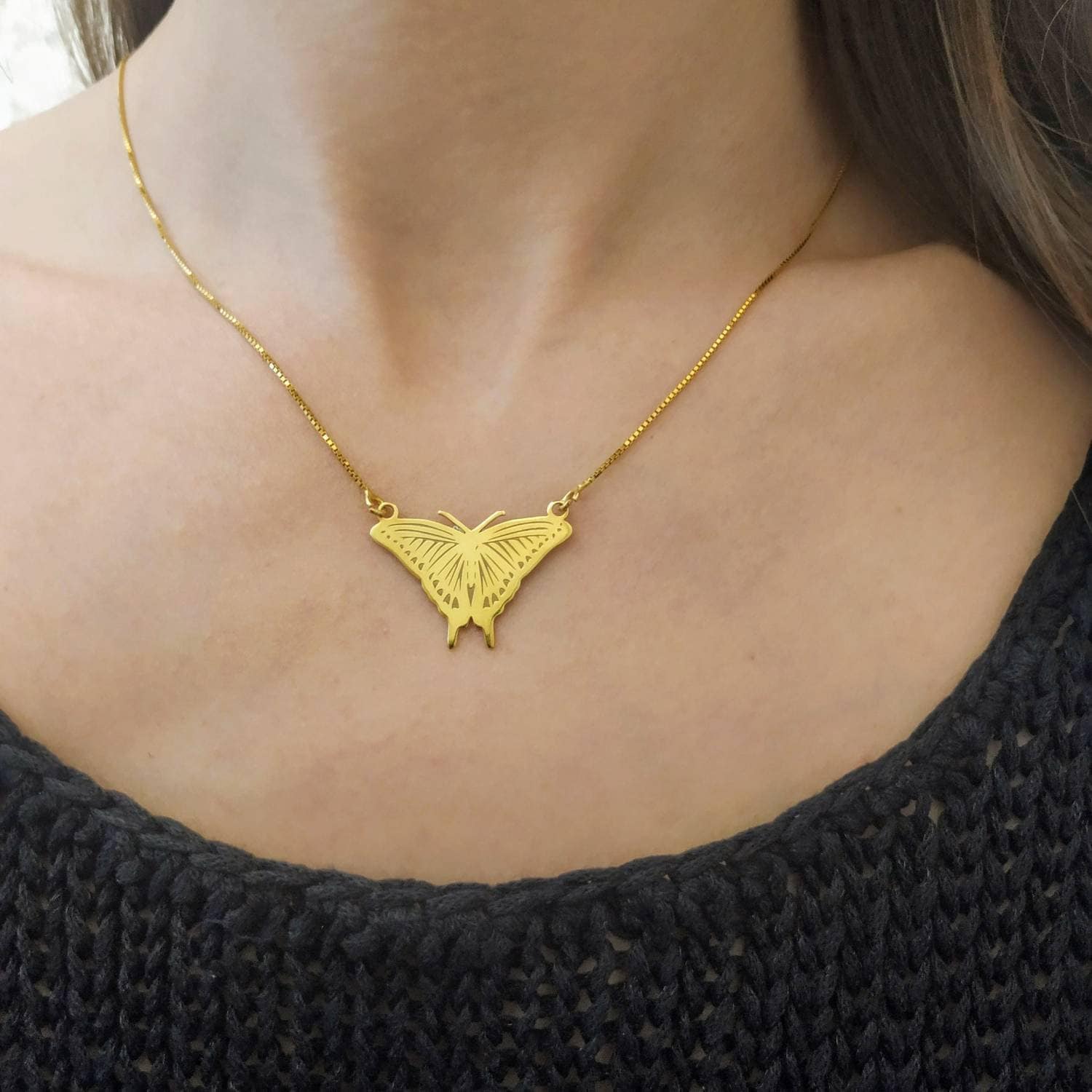 Gold Schmetterling - Anhänger Halskette Charme Mädchen Frauen Geburtstagsgeschenk Geschenk Für Sie von ElianaBridal