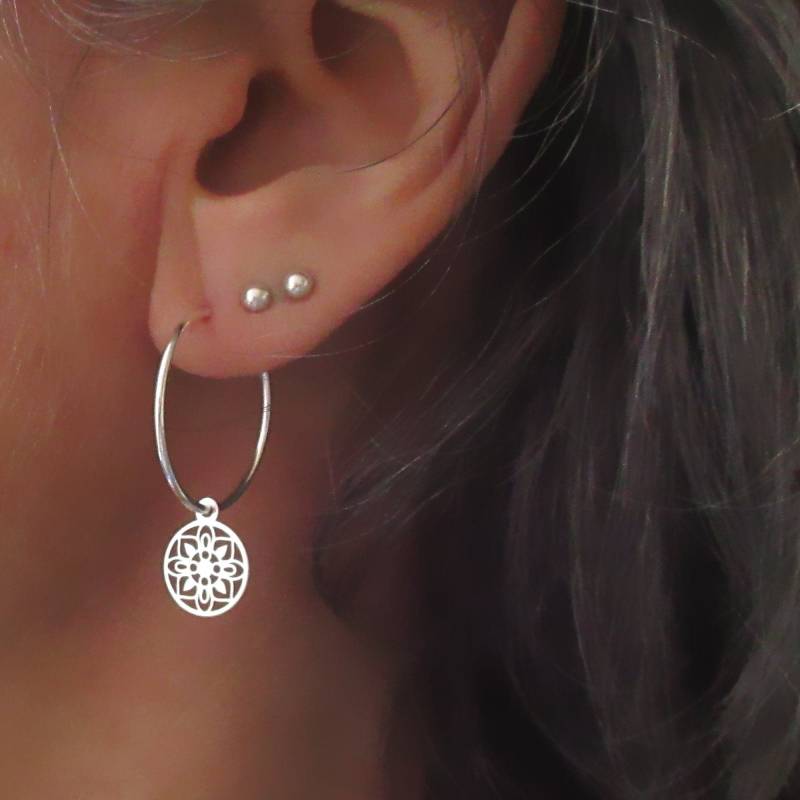 Creolen Mit Durchbrochenem Rosetten - Und Quastenmuster Aus 925Er Silber von ElianorBijoux