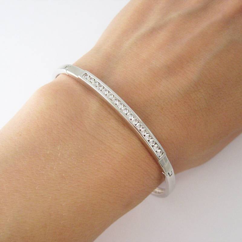Halbstarres Armband Mit Zirkonia | Cz in 925Er Silber von ElianorBijoux