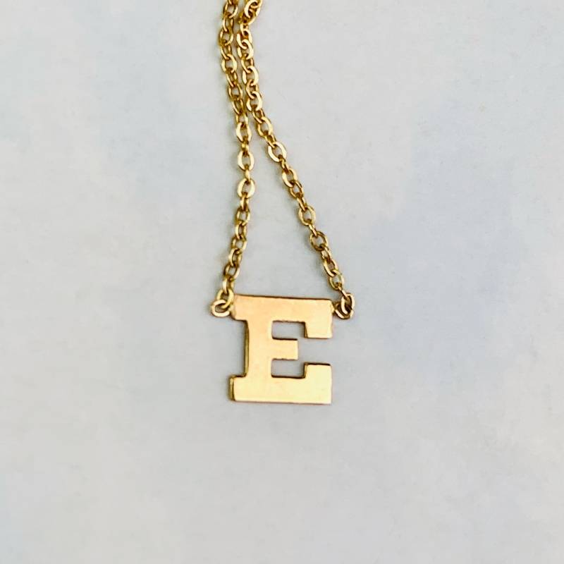 "Buchstabe E" Initial/Monogramm Anhänger Halskette Aus 14K Gold - 16 "Oder 18" Goldkette "Buchstabe E" Initial/Monogramm Anhänger Halskette Aus 14K Gold - 16 "Oder 18" Goldkette von Elibouge