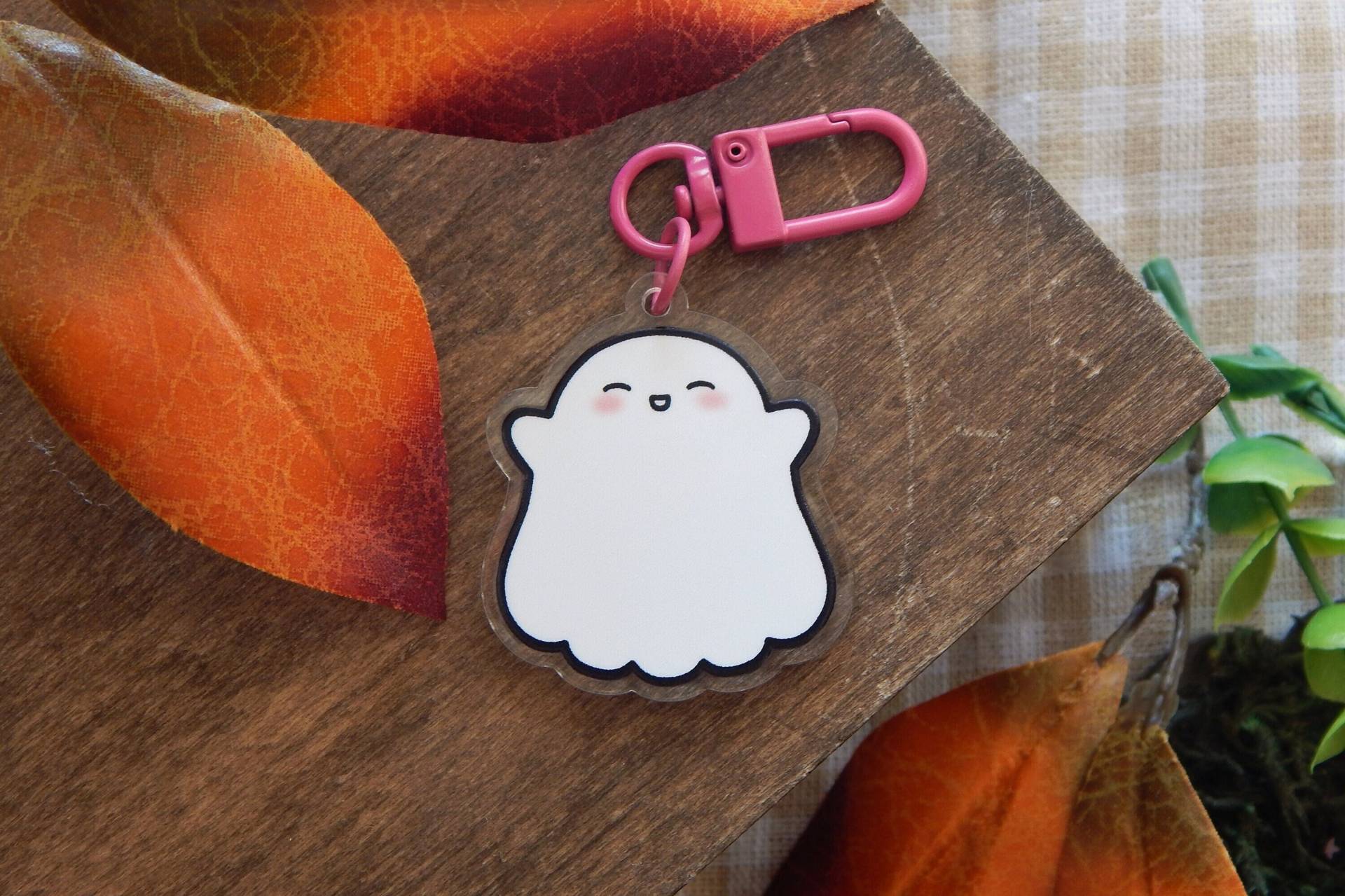 Schlüsselanhänger Happy Ghost - Fruit Collection Originalfigur Fantosomos Niedliches Gespenst von ElichaLaSalchicha