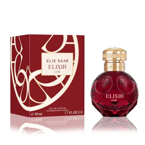 Elie Saab Elixir Love 50 ml – Eau de Parfum 50 – Frauen Parfüm – Fruchtig-floraler Chypre-Duft – Florale und Fruchtige Noten – Roter, Juwelenförmiger Glasflakon von Elie Saab