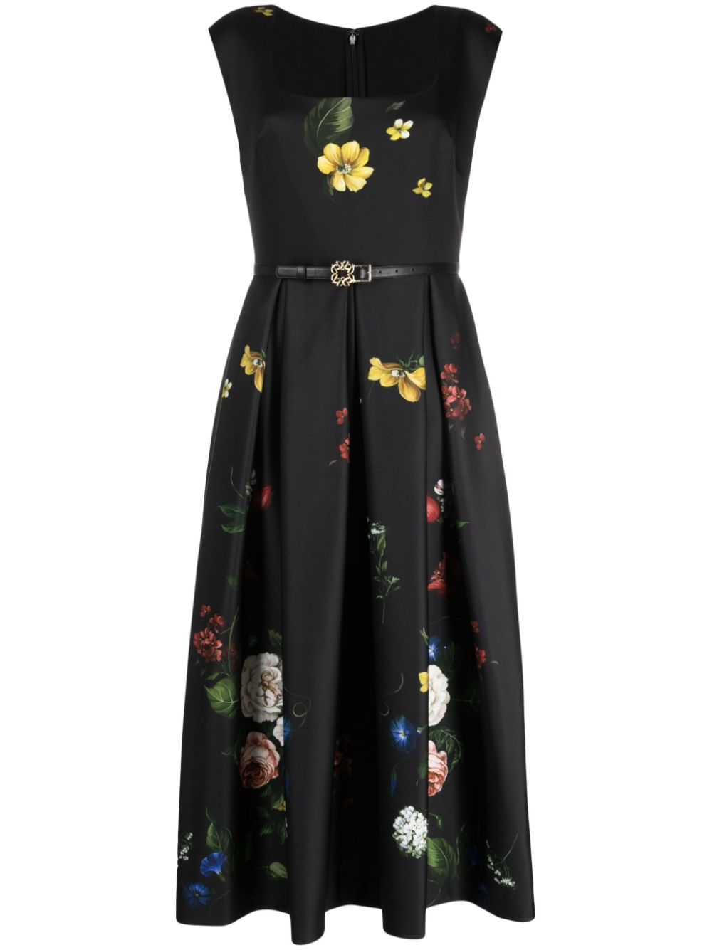 Elie Saab Kleid in A-Linie mit Blumen - Schwarz von Elie Saab