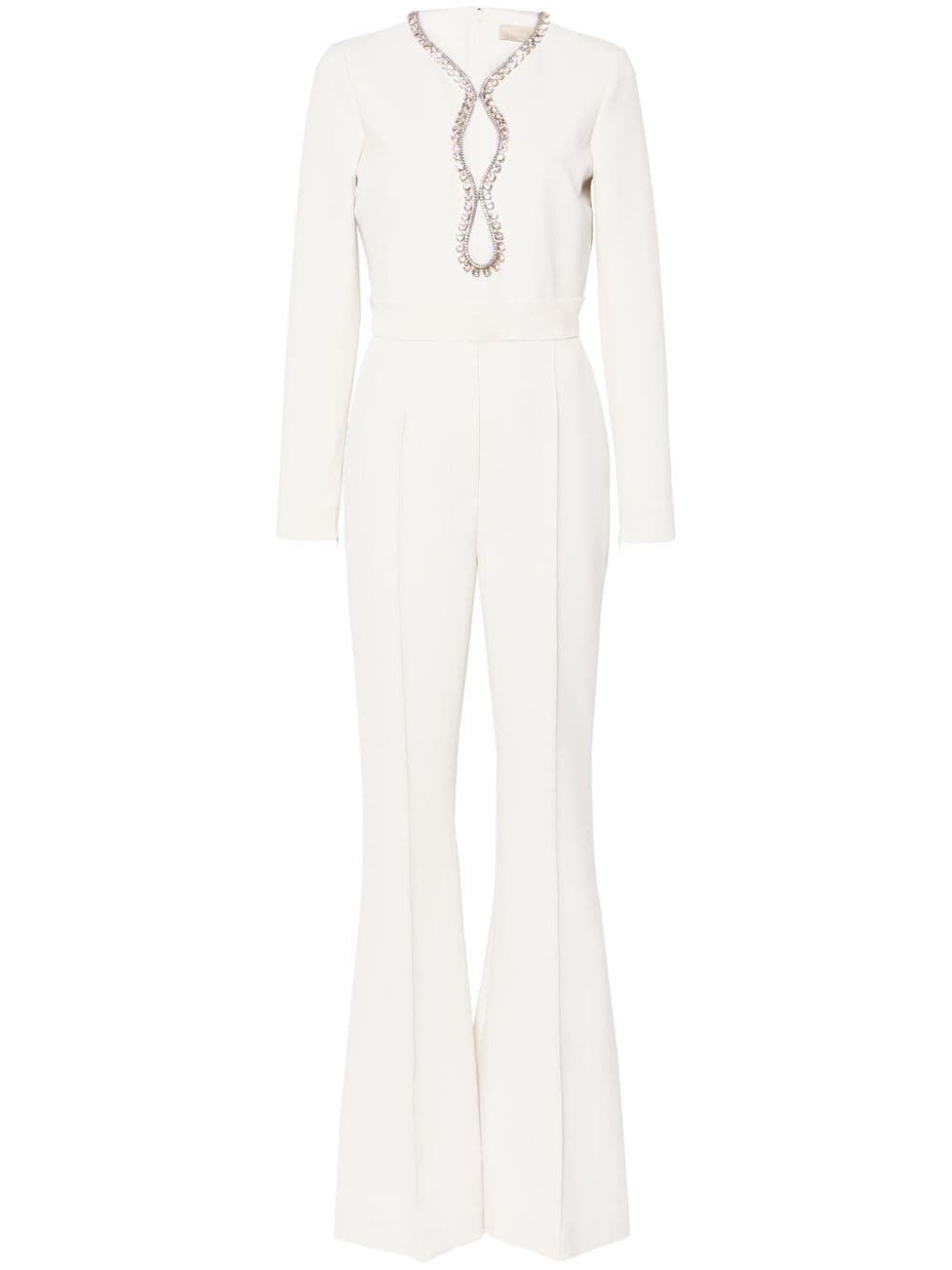 Elie Saab Kristallverzierter Jumpsuit mit Gürtel - Weiß von Elie Saab