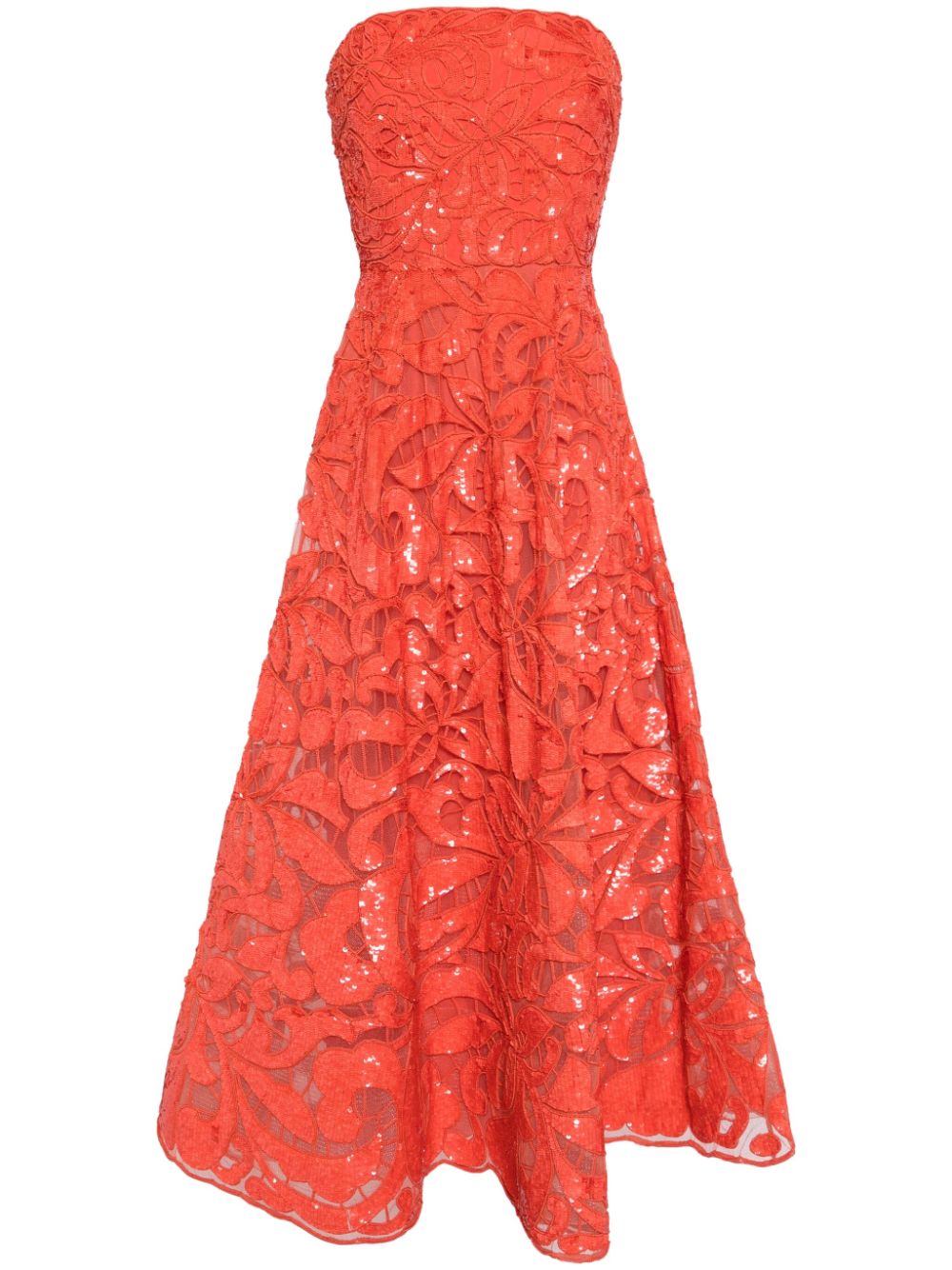 Elie Saab floral-embroidery maxi dress - Rot von Elie Saab