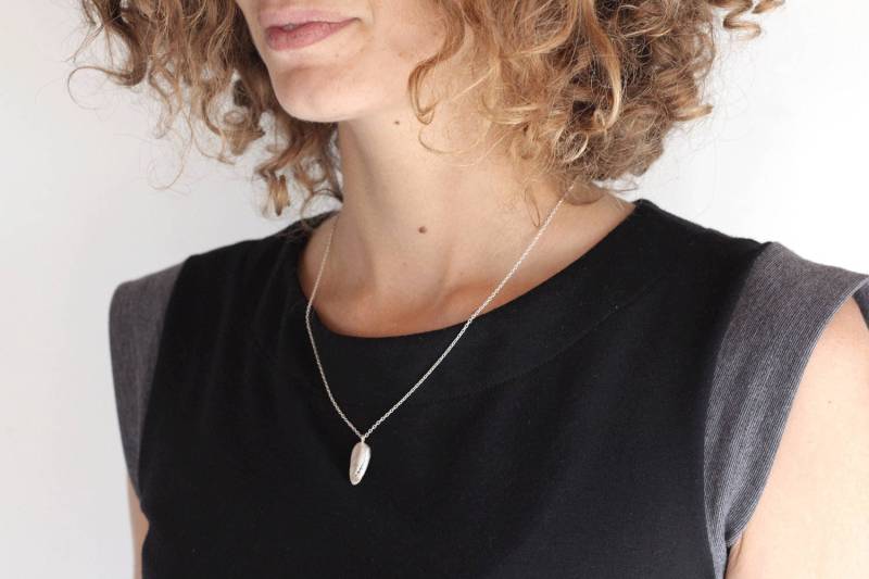 Sonnenblumenkerne Pendent Auf Eine Silberkette Natur Felsen Sterling Silber 925 Echtes von ElielTagar