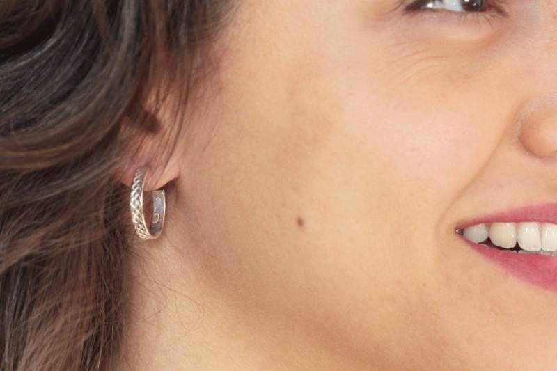 Sterling Silber 925 Mittel Reifen, Strukturierte Creolen, Creolen Ohrringe Hoop L von ElielTagar