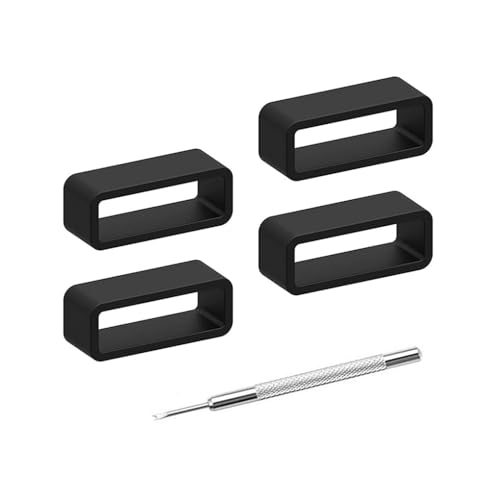 Elifel Gummi Uhrenarmband Schlaufe Verschlussring Schnalle Halter 4pack Loop für Uhrenarmbänder Sportband Armbandzubehör-12mm 14mm 16mm 18mm 19mm 20mm 21mm 22mm 23mm 24mm 25mm 26mm 28mm 30mm von Elifel