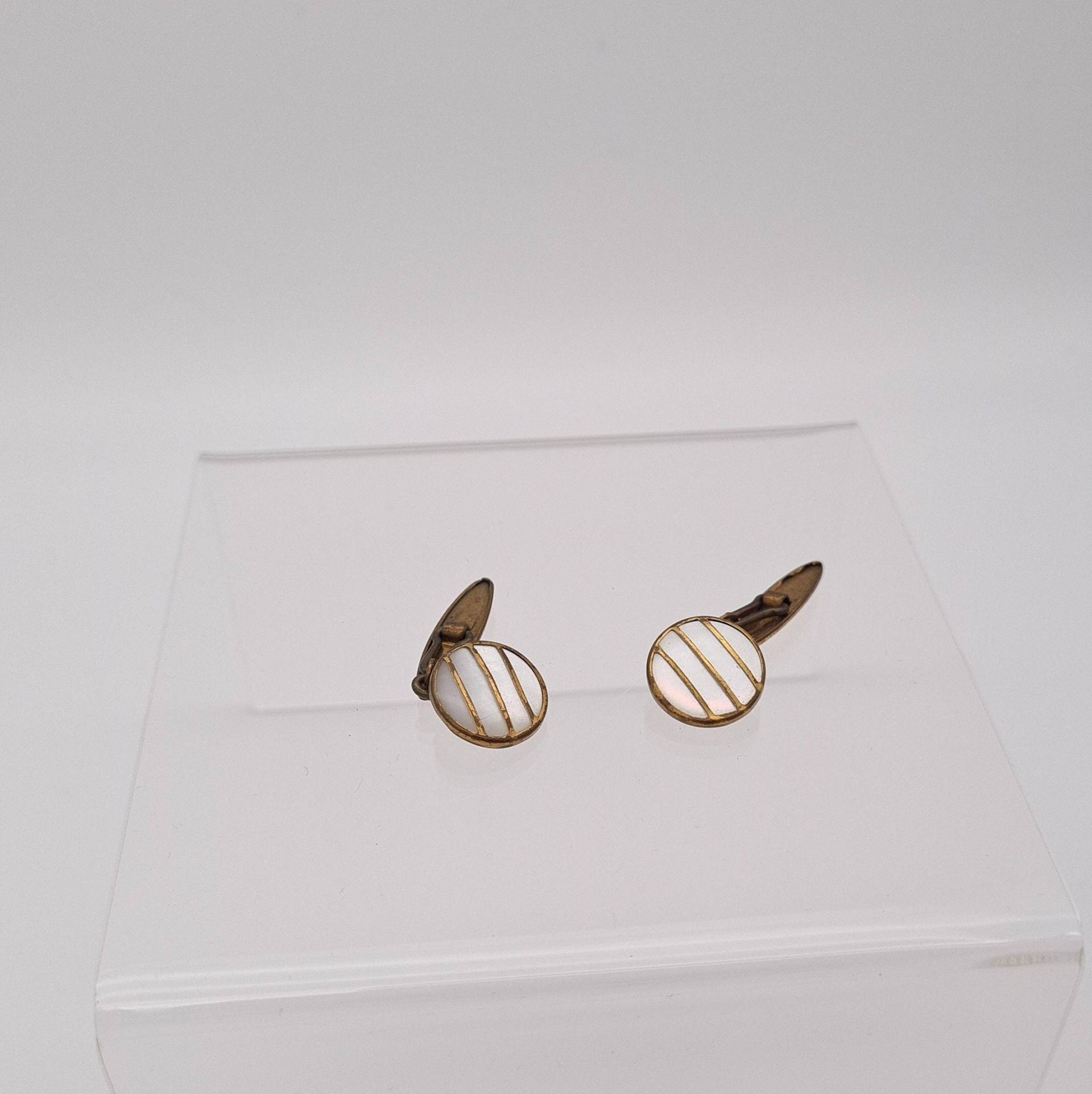 Vintage Gilt Manschettenknöpfe Mit Kettengliedern - Verschiedene Formen Und Stile von EligiusVintageGifts