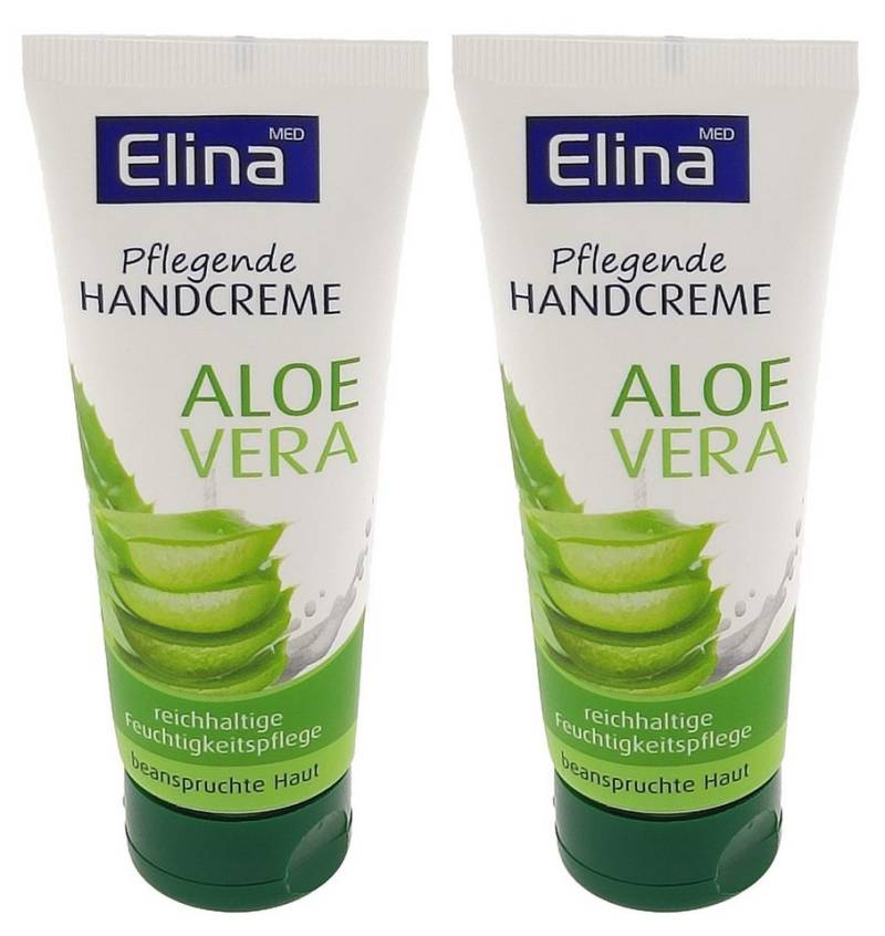 Elina Med Handcreme 2er Set Elina Aloe Vera Handcreme 75ml in Tube Tube, 2-tlg., Feuchtigkeitsspendend, schnell einziehend, nicht fettend von Elina Med