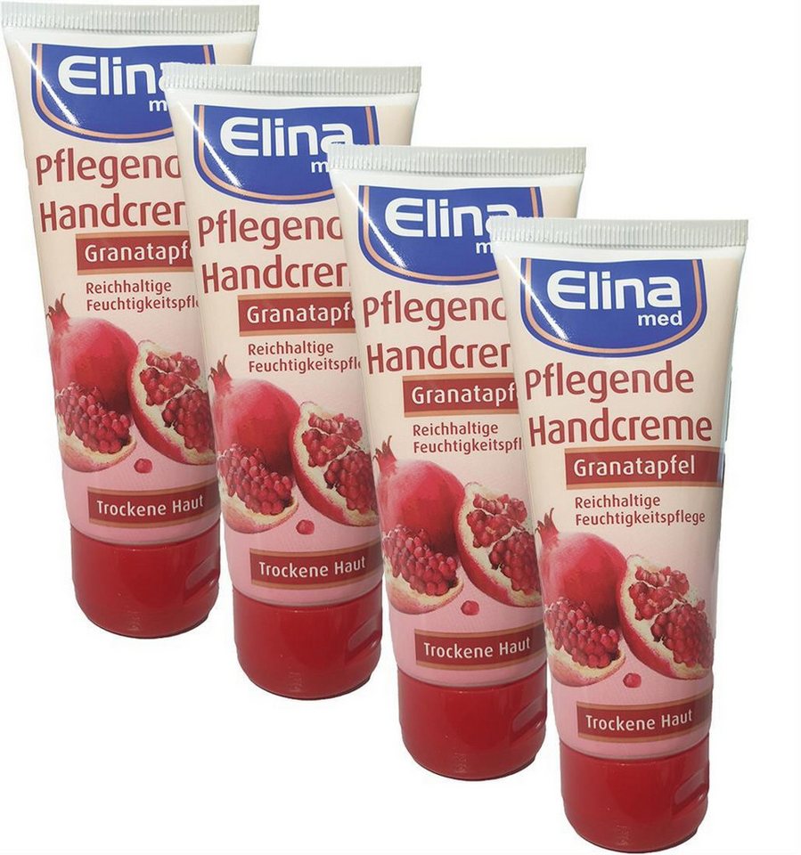Elina Med Handcreme 4er Set Elina Granatapfel Handcreme 75ml in Tube Tuben, 4-tlg., Handcreme Hautschutzcreme Pflegecreme Handpflegecreme Elina Med Handcreme 4er Set Elina Granatapfel Handcreme 75ml in Tube Tuben, 4-tlg., Handcreme Hautschutzcreme Pflegecreme Handpflegecreme von Elina Med
