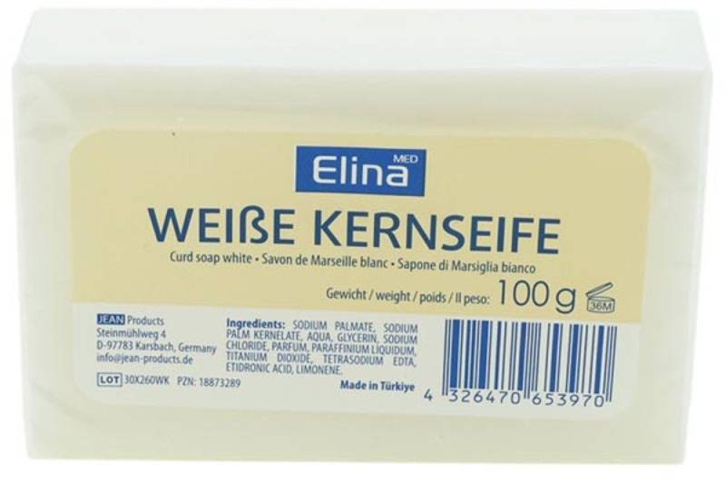 Elina Med Handseife 6 x Seife Elina 100g Kernseife Zitrone Creme Seife Haushaltskernseife, 6-tlg. von Elina Med