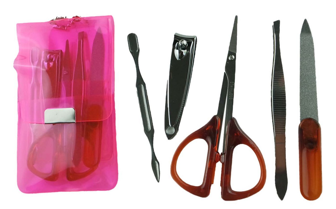 Elina Med Maniküre-Etui Manikürset 5 teilig, im transparenten Etui, 1 tlg., Nageletui Nagelpflege Nagelfeile von Elina Med