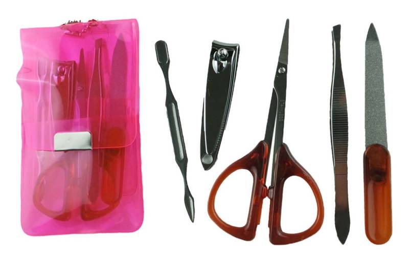 Elina Med Maniküre-Etui Manikürset 5 teilig, im transparenten Etui, 1 tlg., Nageletui Nagelpflege Nagelfeile von Elina Med