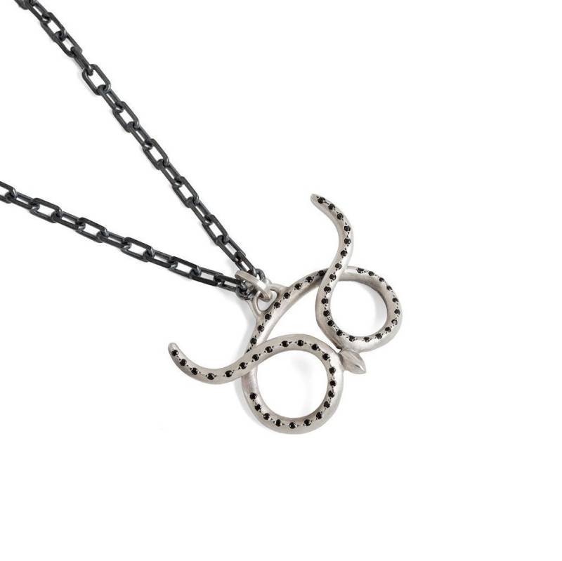 Eule Halskette, Schwarzer Spinell Anhänger, Handgemachter Schmuck, Sterling Silber von ElinaGleizer