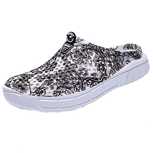 Damen Clogs Pantoletten Sommer Hausschuhe Gartenschuhe Leicht Atmungsaktiv Leichte schnell trocknende Schuhe Sandalen Leicht.grau 41 von ELIOGN