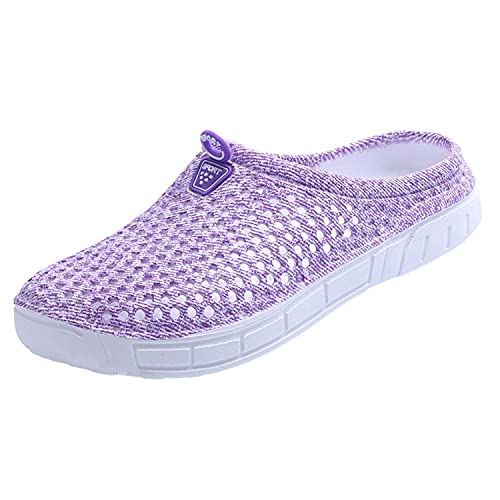 Damen Clogs Pantoletten Sommer Hausschuhe Gartenschuhe Leicht Atmungsaktiv Leichte schnell trocknende Schuhe Sandalen grau 39 von ELIOGN