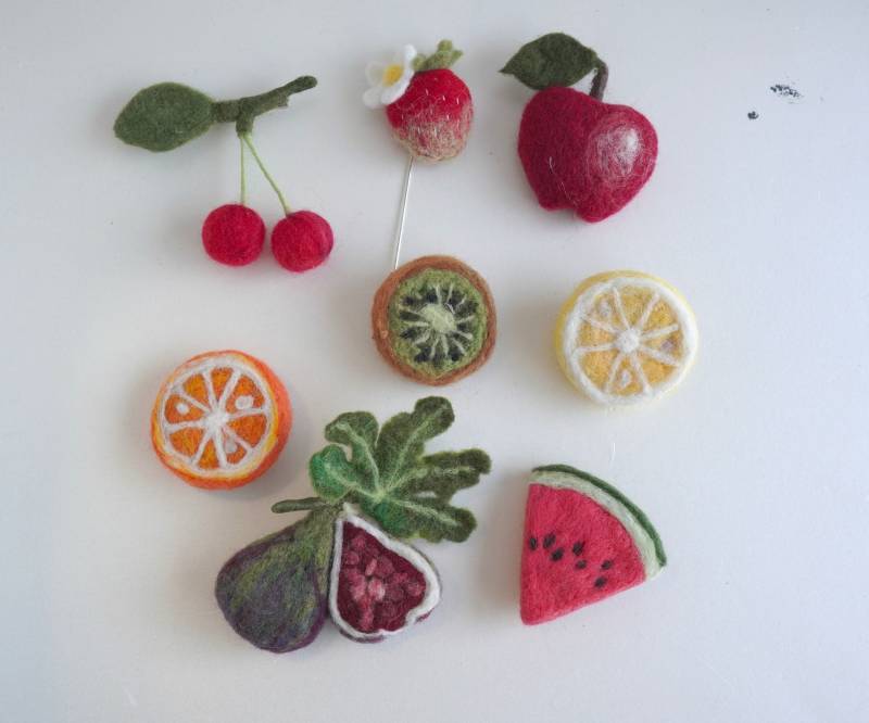Eine Oder Ein Set Obstbrosche, Nadelgefilzte Handgemachte Obstnadel, Obst - Gemüse-Event-Ornament Eine Oder Ein Set Obstbrosche, Nadelgefilzte Handgemachte Obstnadel, Obst - Gemüse-Event-Ornament von ElisFeltCraftEU