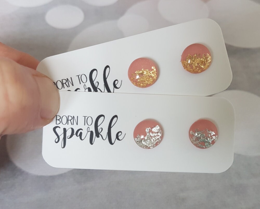 Blush Ohrstecker, Und Gold Ohrringe, Ohrstecker Silber, Süße Geschenk Für Die Beste Freundin, Brautjungfer Blush Ohrringe von ElisGiftBoutique