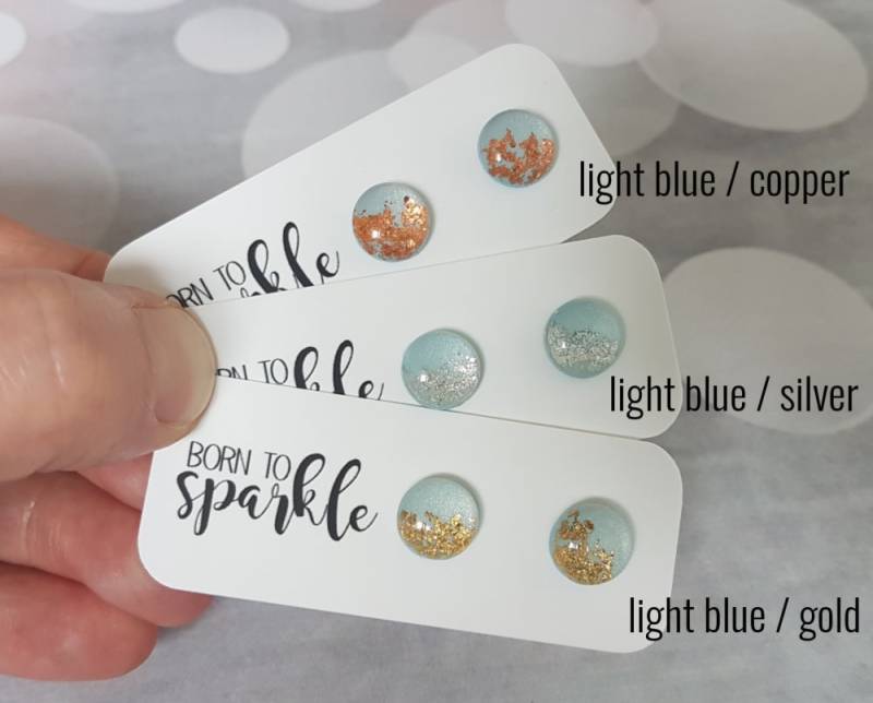 Hellblaue Ohrringe, Ohrstecker, Schöne Ohrringe Blau, Weihnachtsgeschenk, Etwas Blaues Für Braut, Babyblaue von ElisGiftBoutique