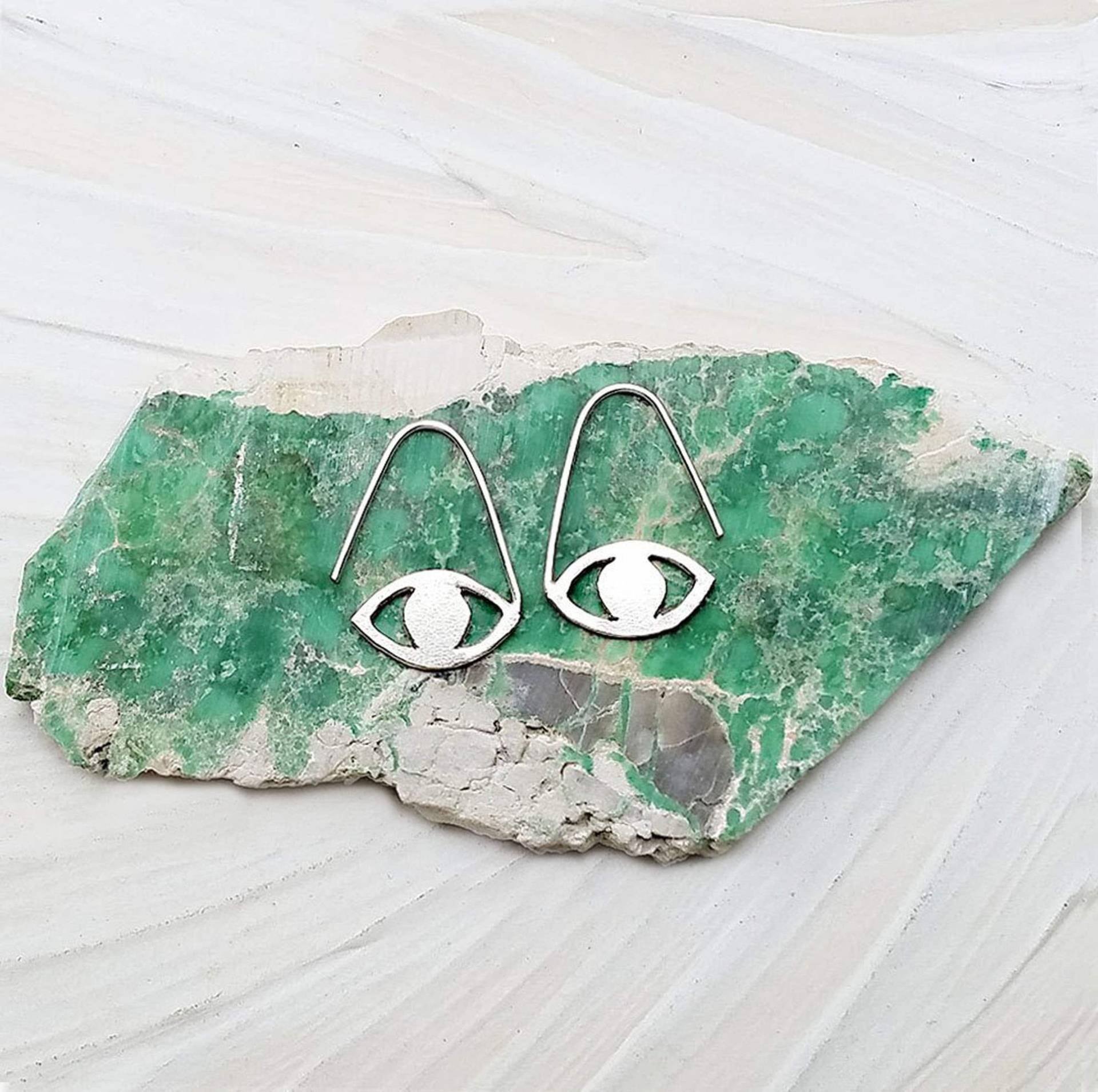 sterling Silber Evil Eye Creolen Talisman Schmuck Modernen Creolen sterling Silber Evil Eye Creolen Talisman Schmuck Modernen Creolen von ElisabethSpace
