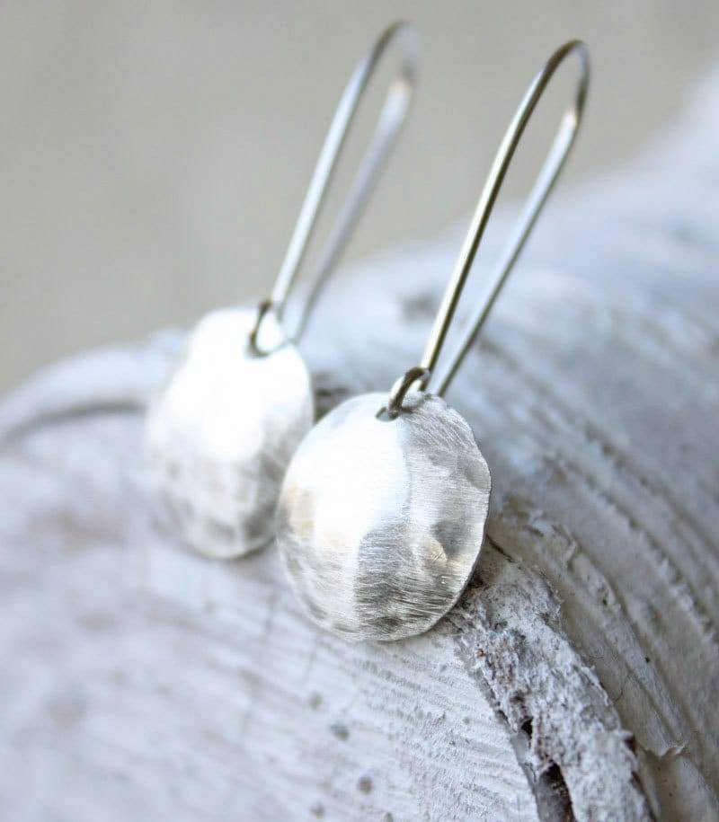 sterling Silber Ohrringe Langer Runder Kreis Moderner Alltags Schmuck sterling Silber Ohrringe Langer Runder Kreis Moderner Alltags Schmuck von ElisabethSpace