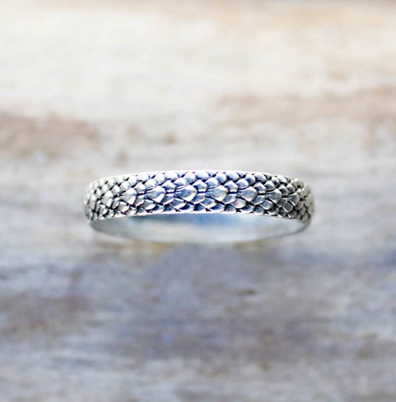 sterling Silber Schlangen-Skala-Ring - Dragon Khaleesi Mermaid Band von ElisabethSpace
