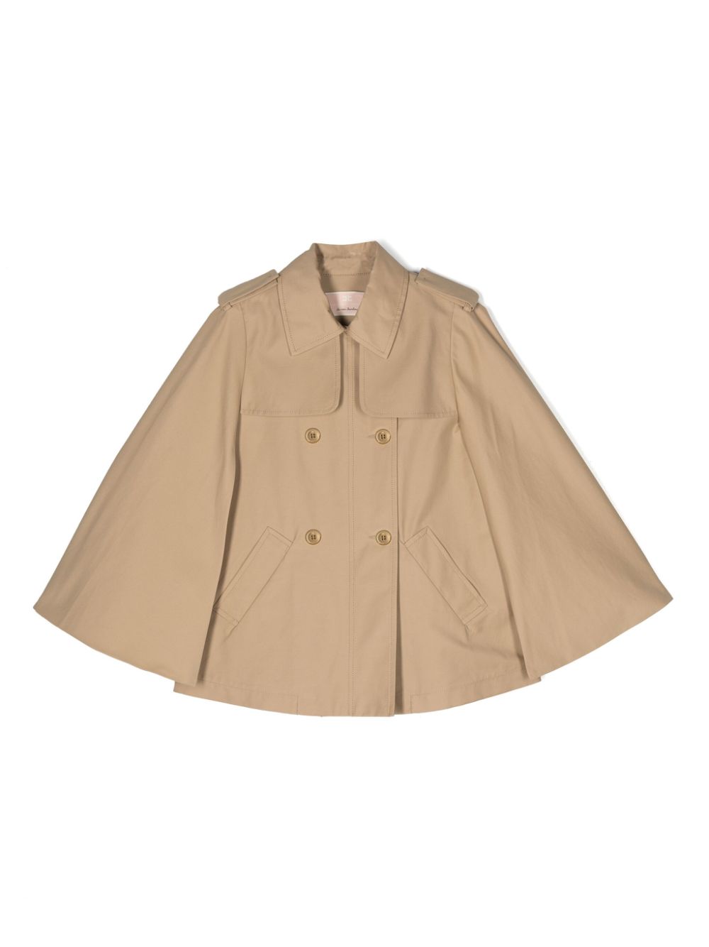 Elisabetta Franchi La Mia Bambina Cape mit Logo-Stickerei - Nude von Elisabetta Franchi La Mia Bambina