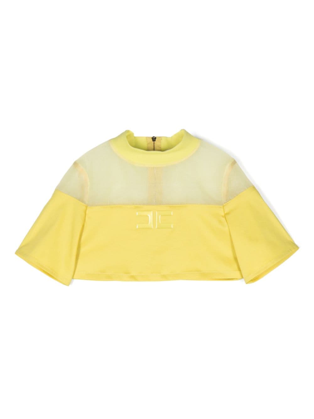 Elisabetta Franchi La Mia Bambina Cropped-Top mit Logo-Applikation - Gelb von Elisabetta Franchi La Mia Bambina