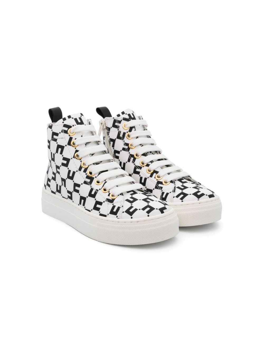 Elisabetta Franchi La Mia Bambina Sneakers mit Monogrammmuster - Weiß von Elisabetta Franchi La Mia Bambina