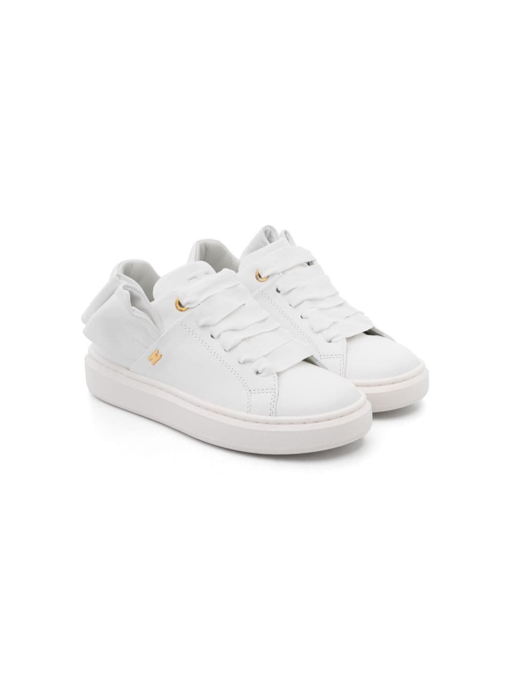 Elisabetta Franchi La Mia Bambina Sneakers mit Schleifendetail - Weiß von Elisabetta Franchi La Mia Bambina