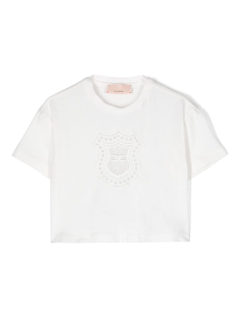 Elisabetta Franchi La Mia Bambina T-Shirt mit Lochstickerei - Weiß von Elisabetta Franchi La Mia Bambina