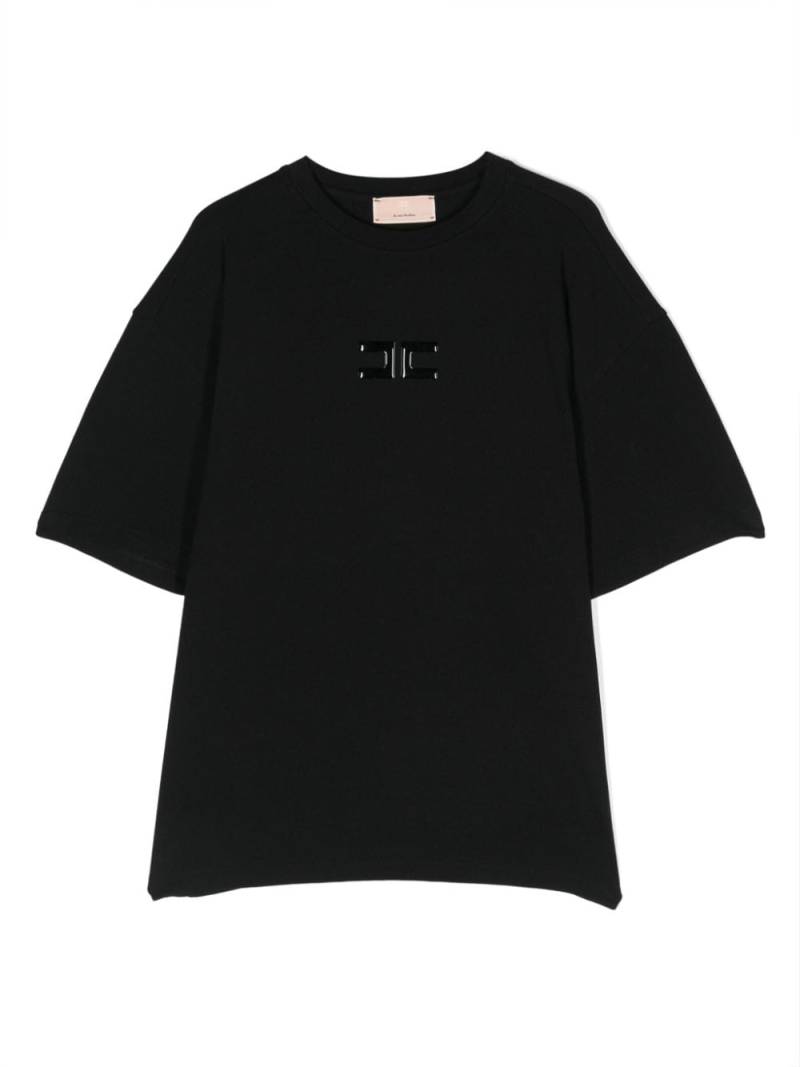 Elisabetta Franchi La Mia Bambina T-Shirt mit Logo-Applikation - Schwarz von Elisabetta Franchi La Mia Bambina