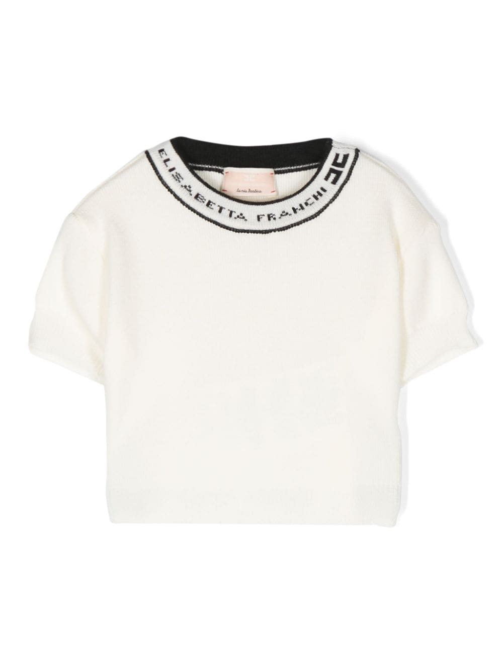 Elisabetta Franchi La Mia Bambina T-Shirt mit Logo-Kragen - Nude von Elisabetta Franchi La Mia Bambina