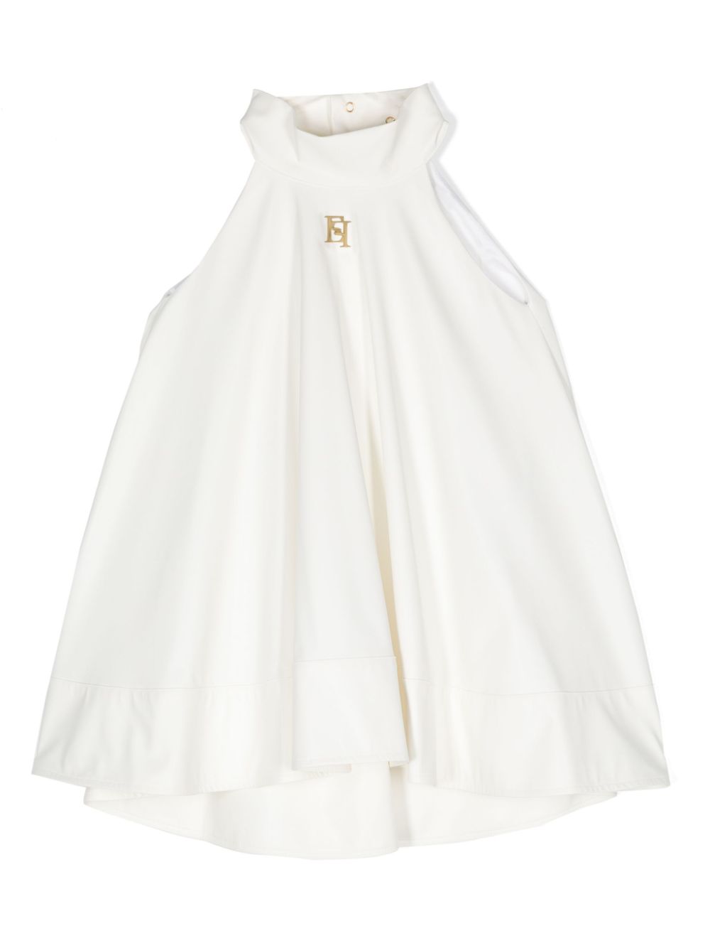 Elisabetta Franchi La Mia Bambina Ärmelloses Kleid mit Logo-Schild - Weiß von Elisabetta Franchi La Mia Bambina