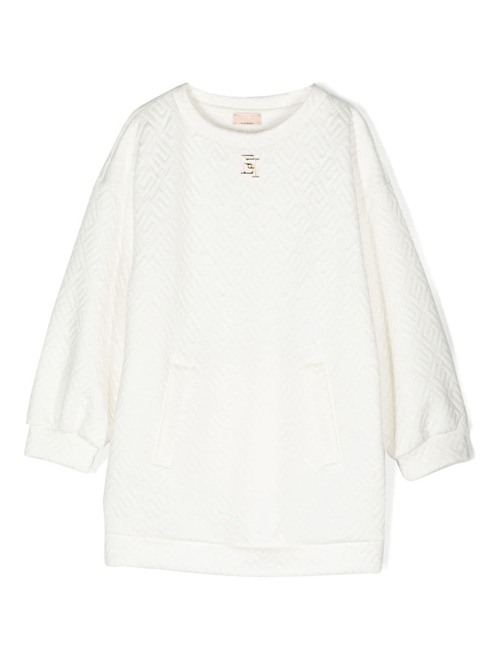 Elisabetta Franchi La Mia Bambina Minikleid aus Monogramm-Jacquard - Weiß von Elisabetta Franchi La Mia Bambina