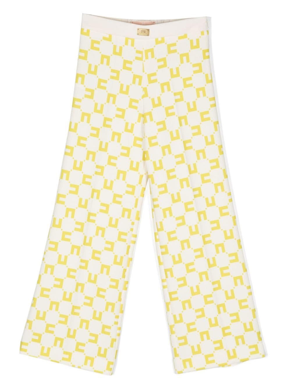 Elisabetta Franchi La Mia Bambina Bundfaltenhose mit Monogramm-Print - Weiß von Elisabetta Franchi La Mia Bambina