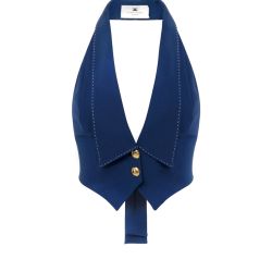 Elisabetta Franchi Blauer Taillierter Mantel Für Damen von Elisabetta Franchi