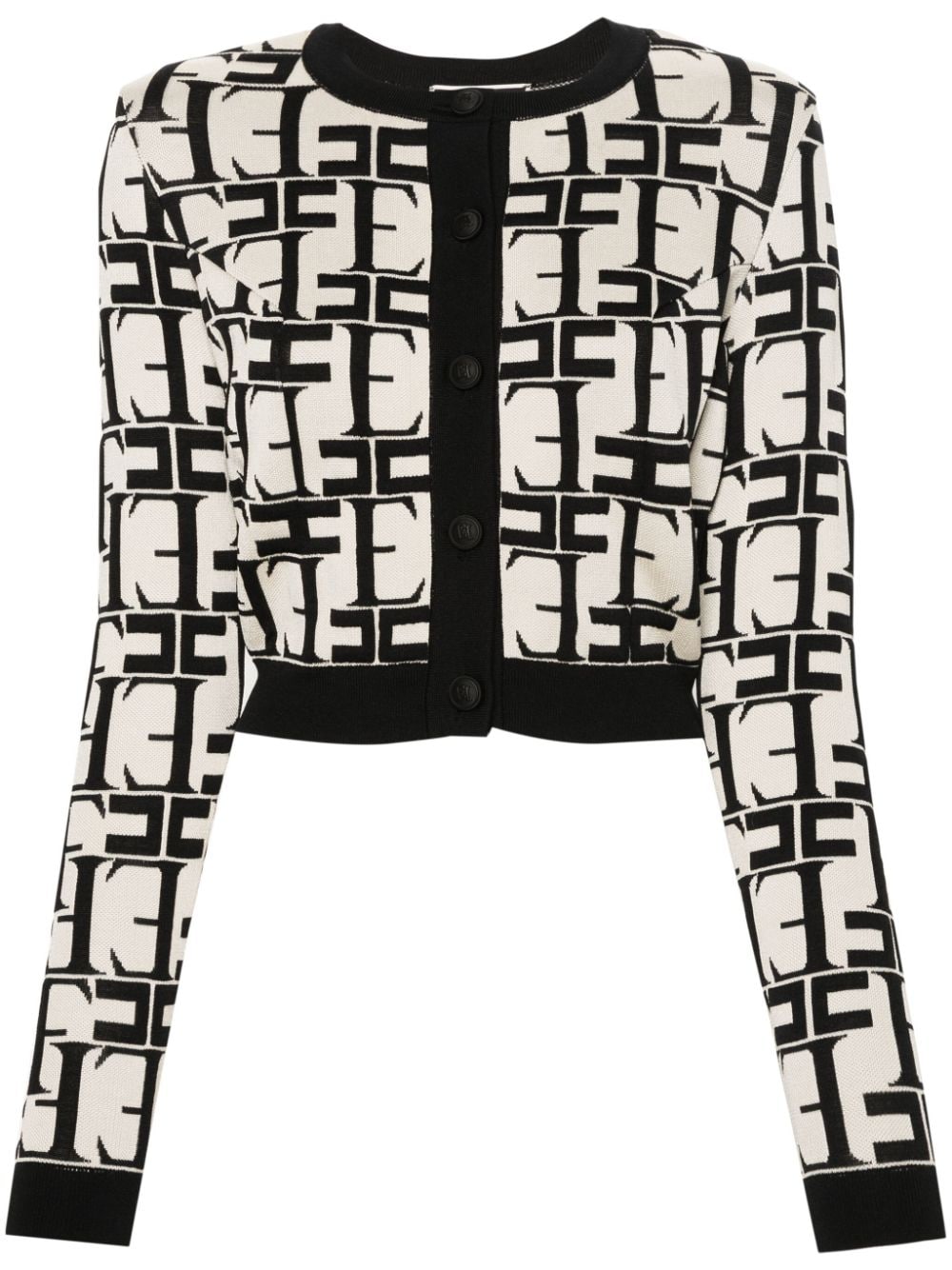 Elisabetta Franchi Cardigan mit Logo - Schwarz von Elisabetta Franchi