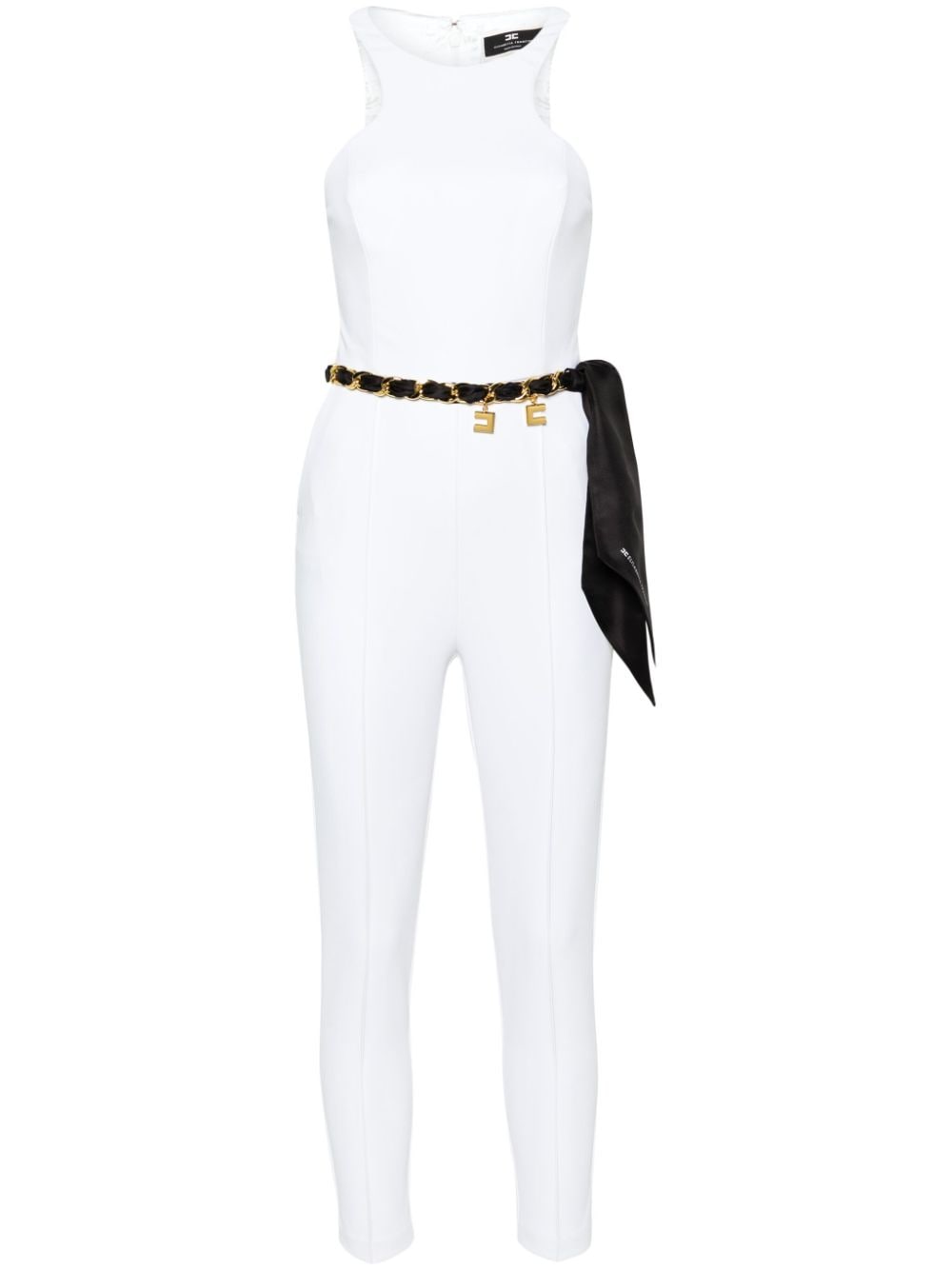 Elisabetta Franchi Cropped-Jumpsuit mit Gürtel - Weiß von Elisabetta Franchi