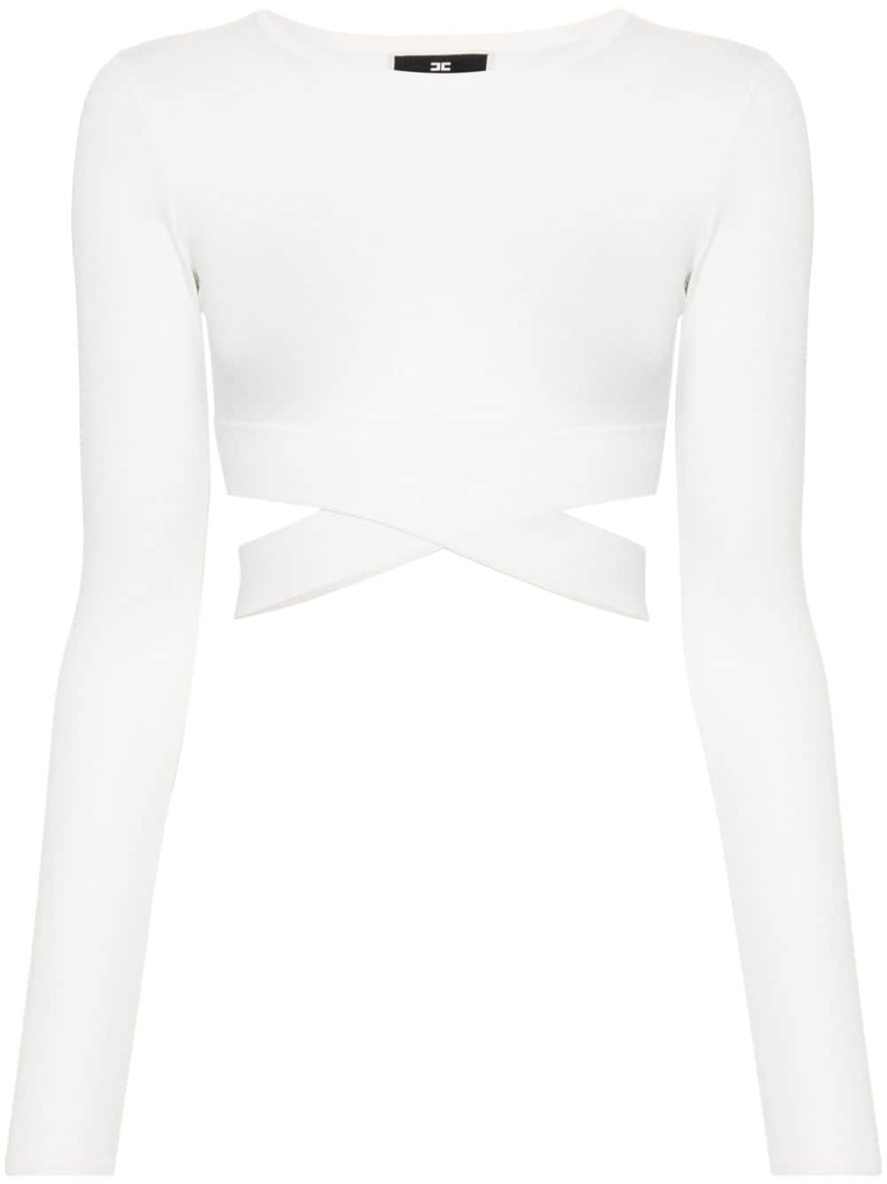 Elisabetta Franchi Cropped-Pullover mit Logo-Stickerei - Weiß von Elisabetta Franchi