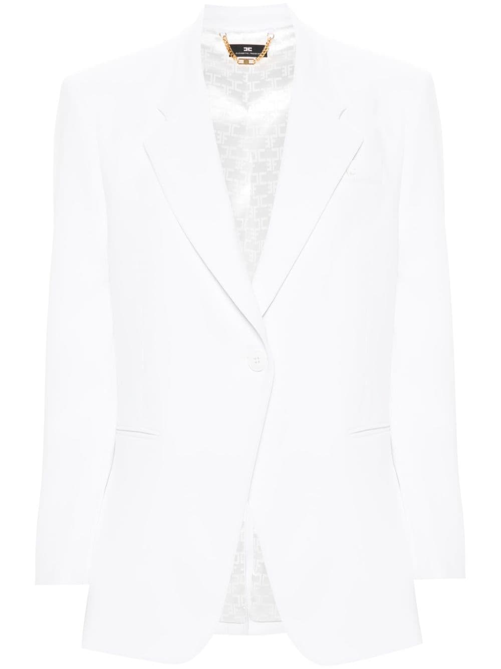 Elisabetta Franchi Einreihiger Blazer aus Krepp - Weiß von Elisabetta Franchi